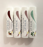 Photo of the Alta Fauna Vanillas Lip Balms Bundle on a white background.  Selection includes Coconut Vanilla, Vanilla and Vanilla Mint. 